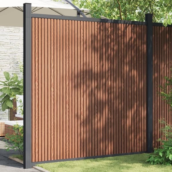 vidaXL hegnspanel 180x186 cm WPC brun