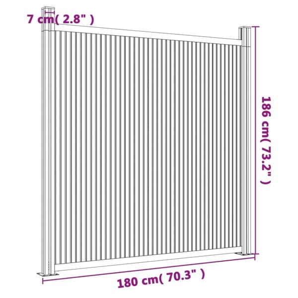 vidaXL hegnspanel 180x186 cm WPC brun