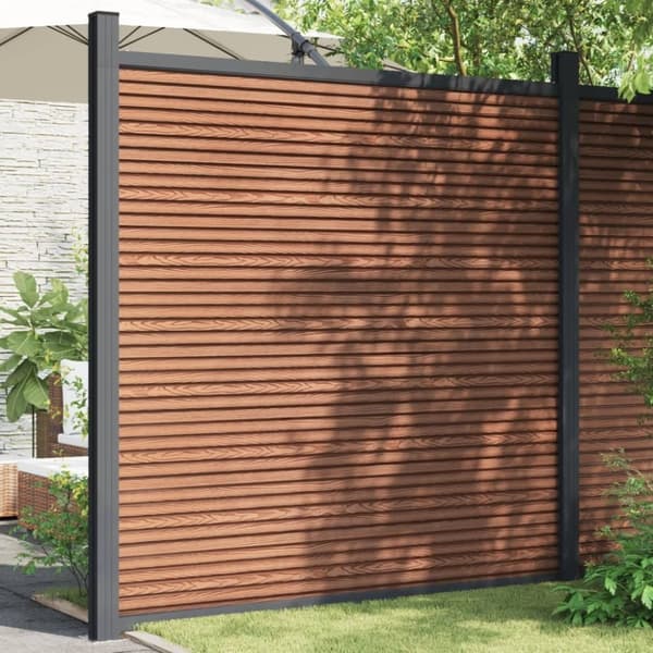 vidaXL hegnspanel 180x186 cm WPC brun