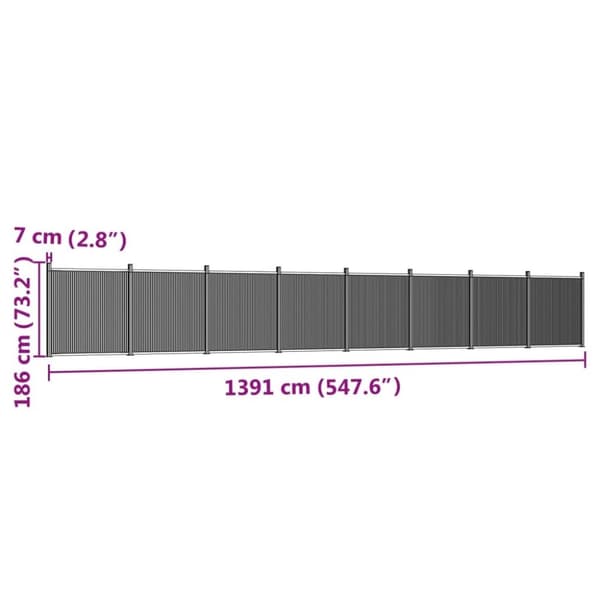 vidaXL Gjerdepanel brun 1391x186 cm WPC