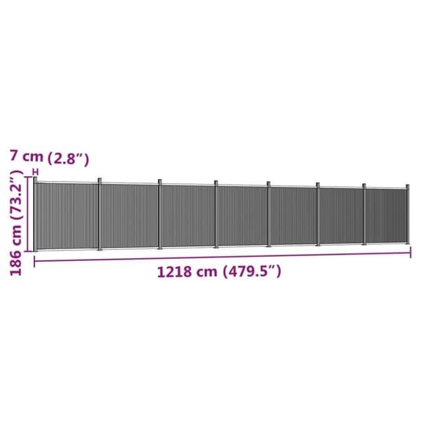 vidaXL Staketpanel brun 1218x186 cm WPC