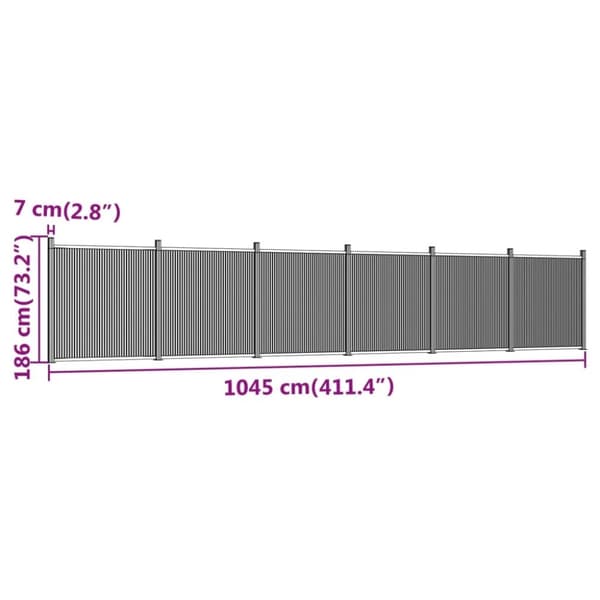 vidaXL hegnspanel 1045x186 cm WPC brun