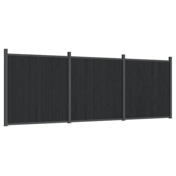 vidaXL hegnspanel 526x186 cm WPC grå