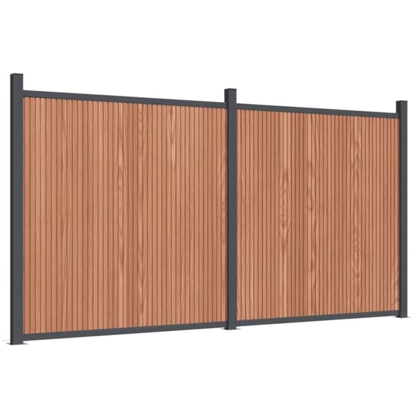 vidaXL Gjerdepanel brun 353x186 cm WPC
