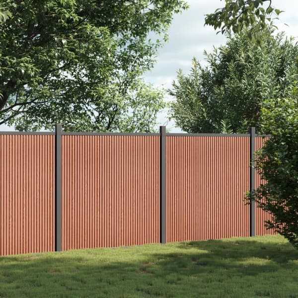 vidaXL Gjerdepanel brun 353x186 cm WPC