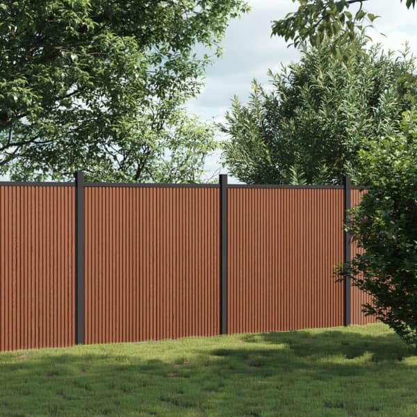 vidaXL Gjerdepanel brun 353x186 cm WPC