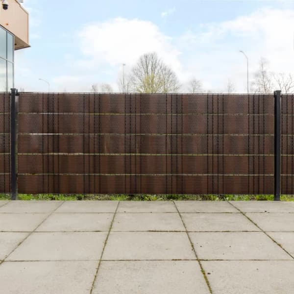 vidaXL altanafskærmninger 5 stk. 255x19 cm polyrattan brun og sort
