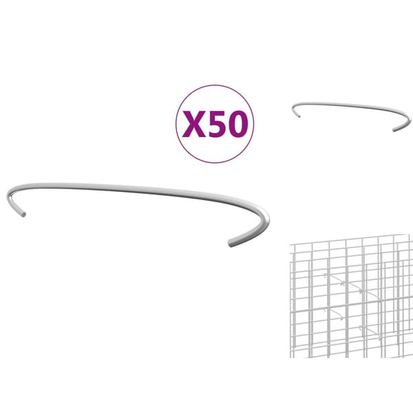 Aita- & porttitarvikkeet - Living Kivikorien koukut 50 kpl galvanoitu teräs 50 cm