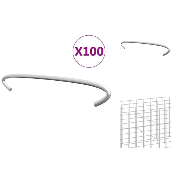 Aita- & porttitarvikkeet - Living Kivikorien koukut 100 kpl galvanoitu teräs 15 cm