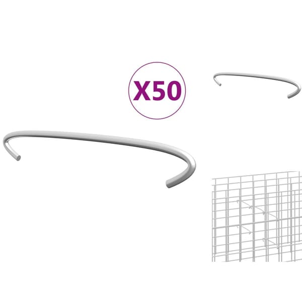 Aita- & porttitarvikkeet - Living Kivikorien koukut 50 kpl galvanoitu teräs 15 cm