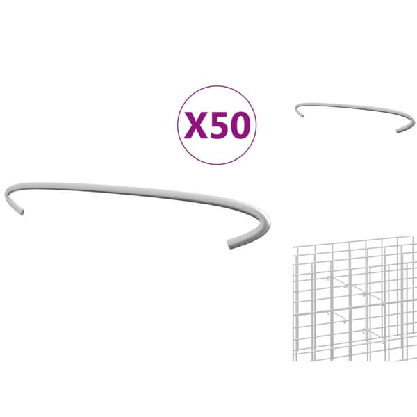 Tilbehør til hegn & porte - Living gabionkroge 50 stk. galvaniseret stål 30 cm