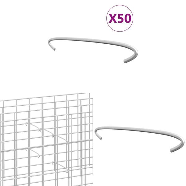 Kivikorien koukut 50 kpl galvanoitu teräs 20 cm - Kivikorikoukku - Kivikorikoukut - Home & Living