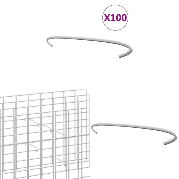 Kivikorien koukut 100 kpl galvanoitu teräs 30 cm - Kivikorikoukku - Kivikorikoukut - Home & Living