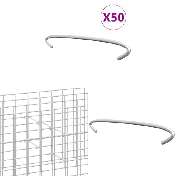 Krokar till gabion 50 st galvaniserat stål 15 cm - Gabionkrok - Gabionkrokar - Home & Living