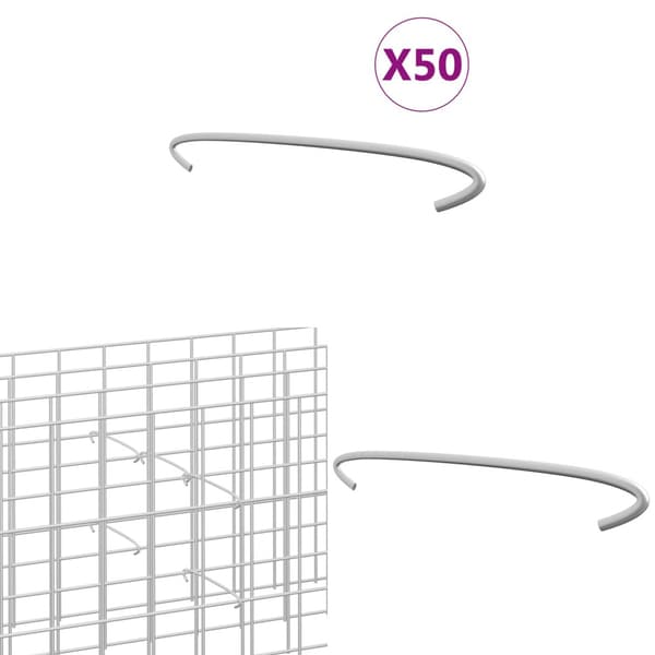 Gabionkroge 50 stk. Galvaniseret stål 30 cm - Gabionkrog - Gabionkroge - Home & Living