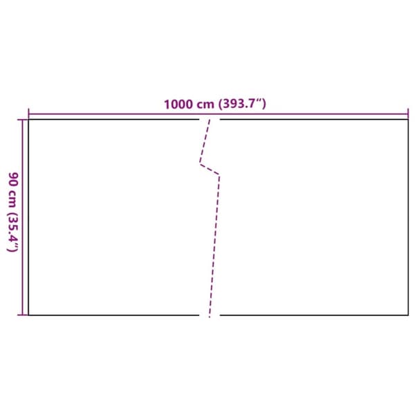 vidaXL Parvekesuoja musta 1000x90 cm polyrottinki
