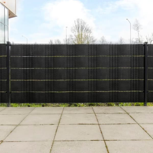 vidaXL Parvekesuojat 10 kpl musta 255x19 cm polyrottinki