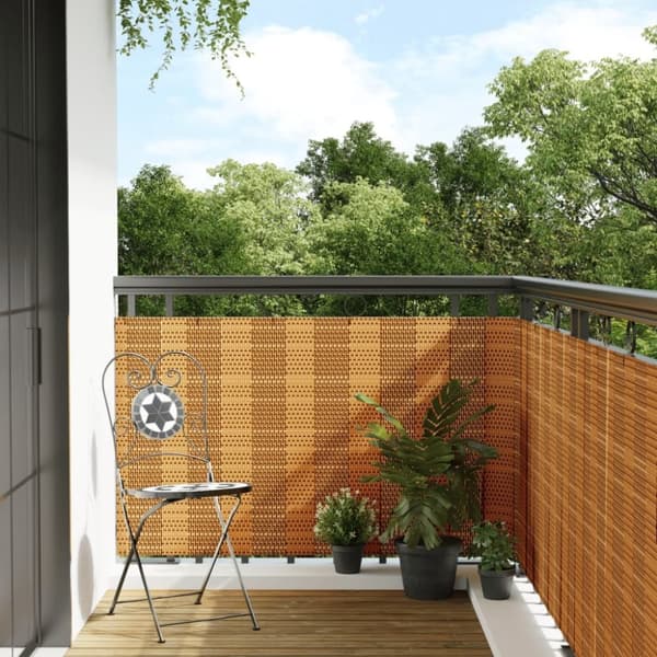 vidaXL altanafskærmning 300x90 cm polyrattan lysebrun
