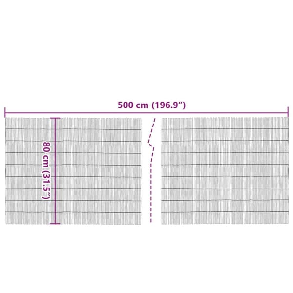 vidaXL havehegn 500x80 cm siv