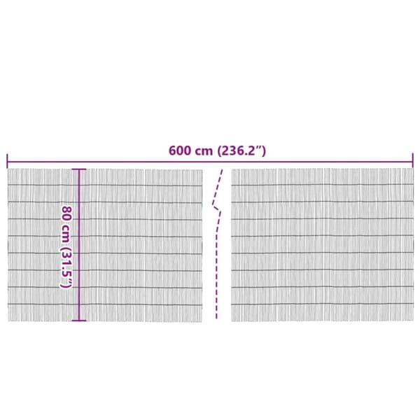 vidaXL Puutarha-aita 600x80 cm kaisla
