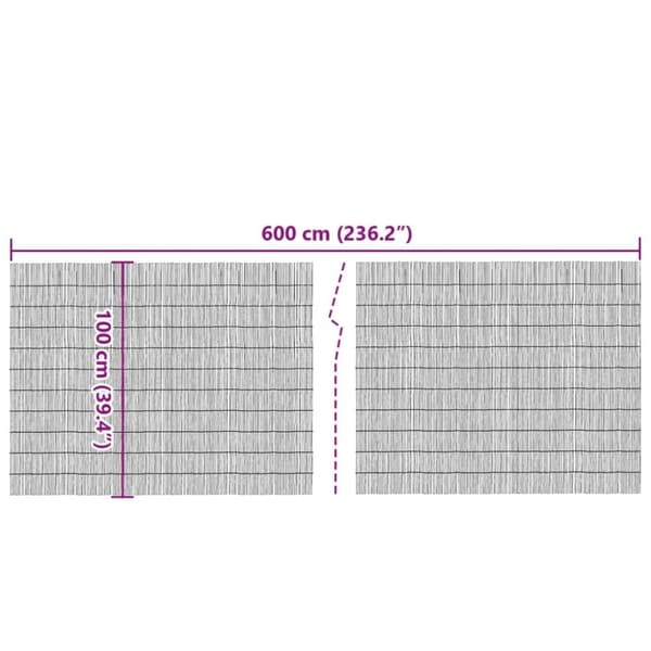 vidaXL havehegn 600x100 cm siv