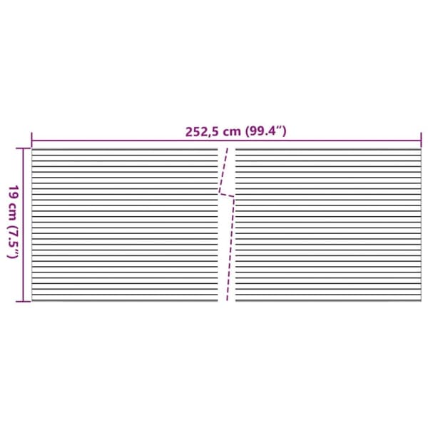 vidaXL Hageskjermer 10 stk lysegrå 252,5x19 cm PVC
