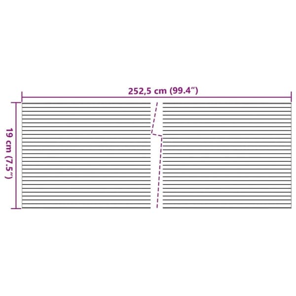 vidaXL Hageskjermer 10 stk grå 252,5x19 cm PVC