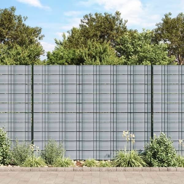 vidaXL Hageskjermer 10 stk grå 252,5x19 cm PVC