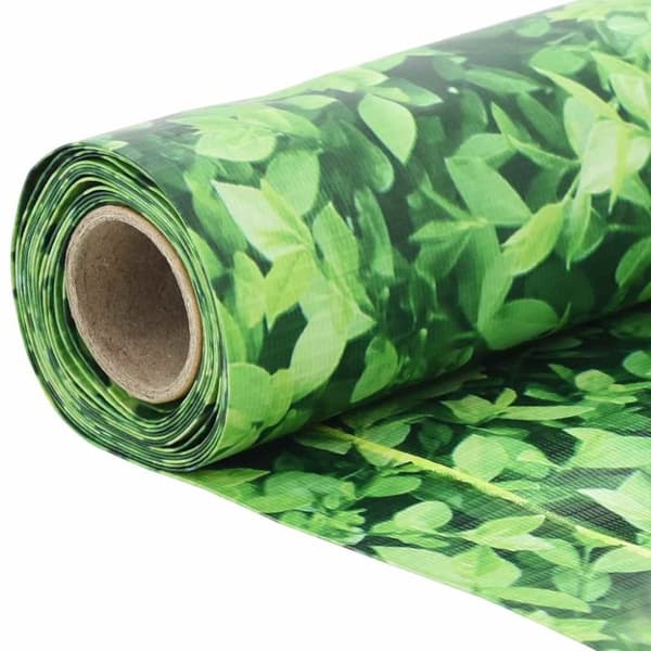 vidaXL Insynsskydd för balkong växtmotiv grön 300x90 cm PVC
