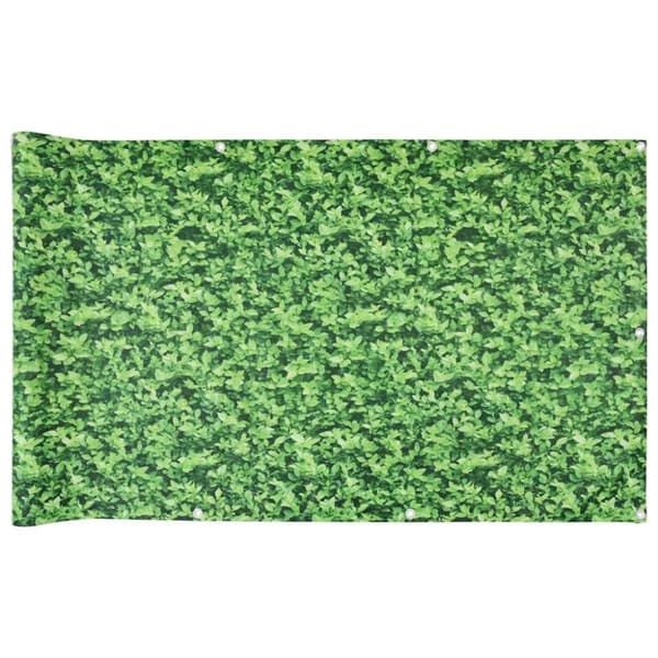 vidaXL Insynsskydd för balkong växtmotiv grön 300x90 cm PVC