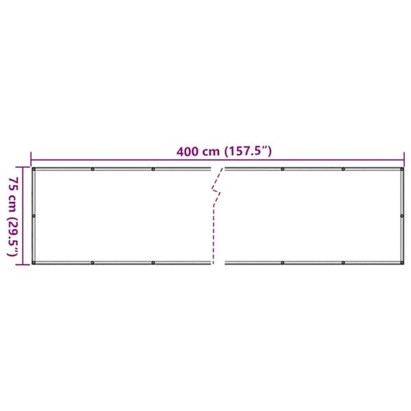 vidaXL Balkongskjerm med planteutseende grønn 400x75 cm PVC