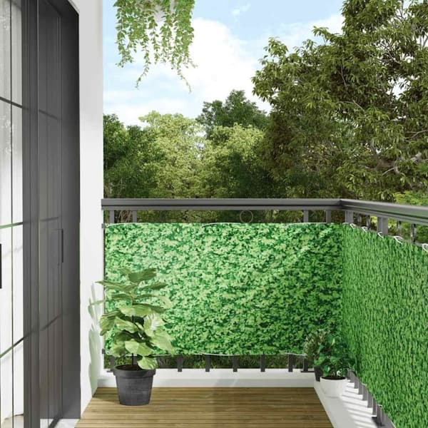 vidaXL Balkongskjerm med planteutseende grønn 400x75 cm PVC