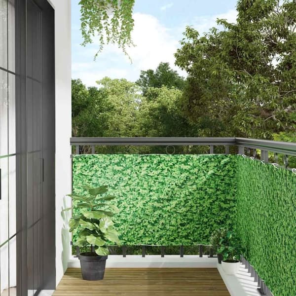 vidaXL altanafskærmning 600x75 cm PVC plantedesign grøn