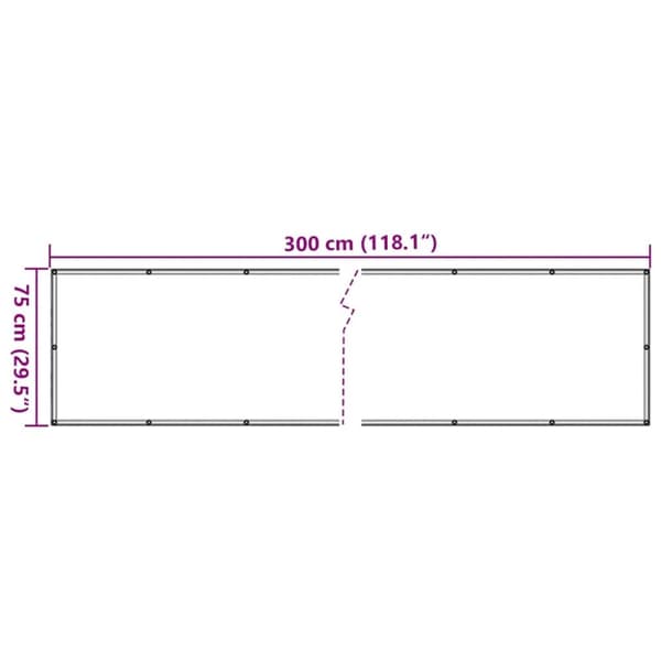 vidaXL Insynsskydd för balkong vit 300x75 cm PVC