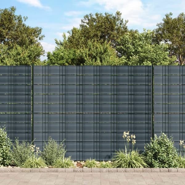 vidaXL Hageskjermer 10 stk svart 252,5x19 cm PVC