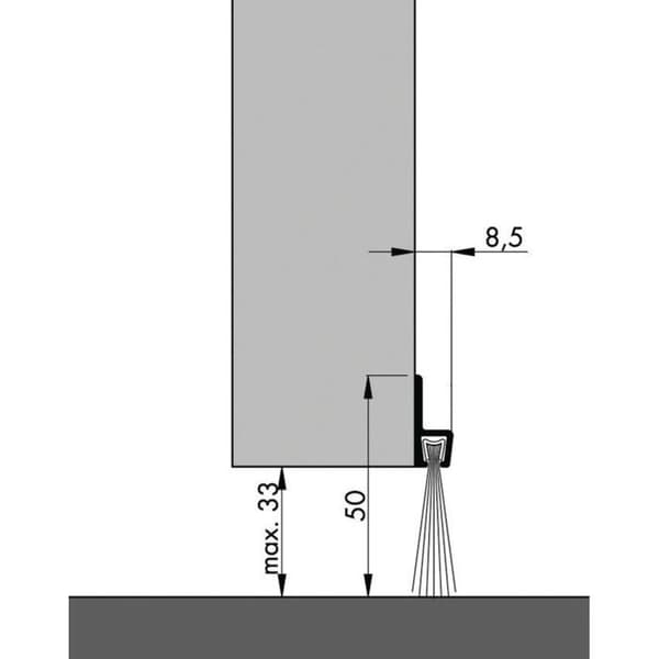 Borstad aluminium dörrbotten 100 cm IBS60 - ELLEN - 0308401D