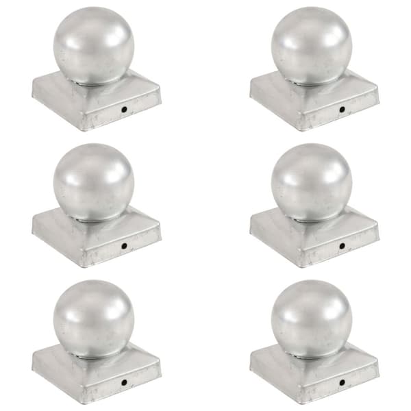 Stolphattar klot 6 st galvaniserad metall 91x91 mm