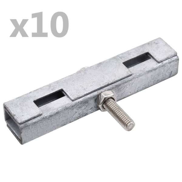 Sammankopplare för galler U-form 10 set silver