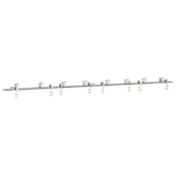 vidaXL hardwarekit til skydedør 366 cm rustfrit stål sølvfarvet