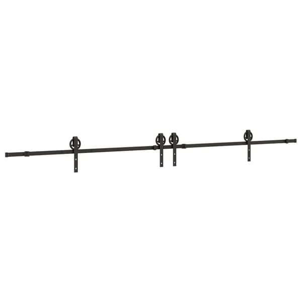 vidaXL Liukuoven asennussarja teräs 366 cm musta