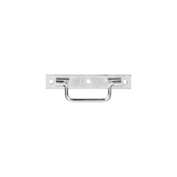 Platt handtag med fyrkantiga ändar l140mm zinkad vit