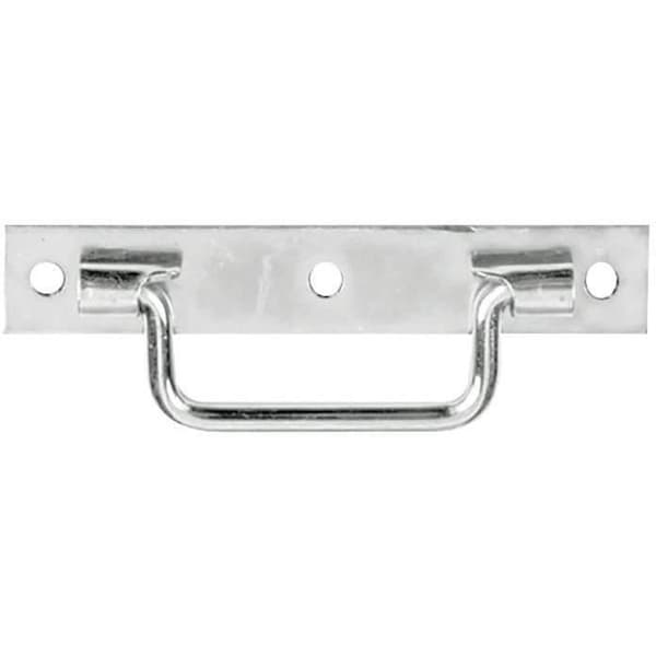 Platt handtag med fyrkantiga ändar l140mm zinkad vit