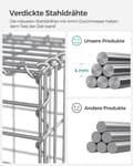 Miniatyrbillede 3 af 7: Rootz Gabion Kurvesæt - Stenbur - Gabionvæg - Galvaniseret stål - 100 cm x 30 cm x 30 cm - Nem montering - 23,2 kg