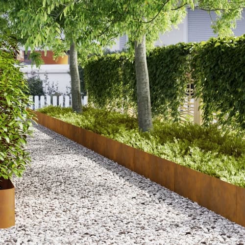 Gräskantningar 10 st 100x0.5x30 cm Väderbeständigt stål