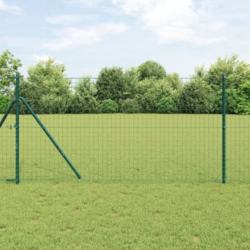 Staketstolpar 52 st Grön Ø32 mm 190 cm Galvad Stål