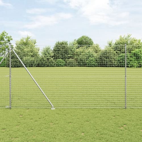 Staketstolpar med Spik 26 st Ø32 mm 180 cm Galvaniserat Stål