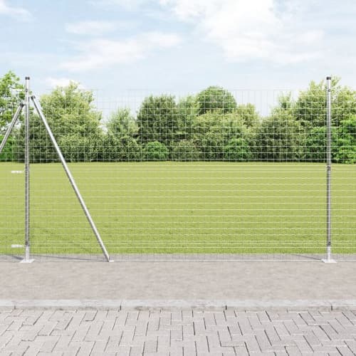 Staketstolpar med Basplattor 52 st Ø32mm 88,5cm Galvaniserat Stål