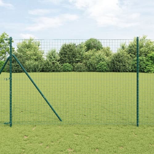 Staketstolpar 52 st Grön Ø32 mm 210 cm Galvaniserat Stål