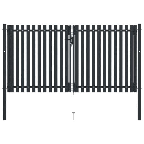 Stängselgrind dubbel stål 306x220 cm antracit