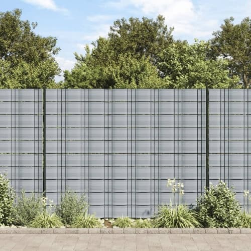 Insynsskydd för trädgården 10 st PVC 252,5x19 cm grå